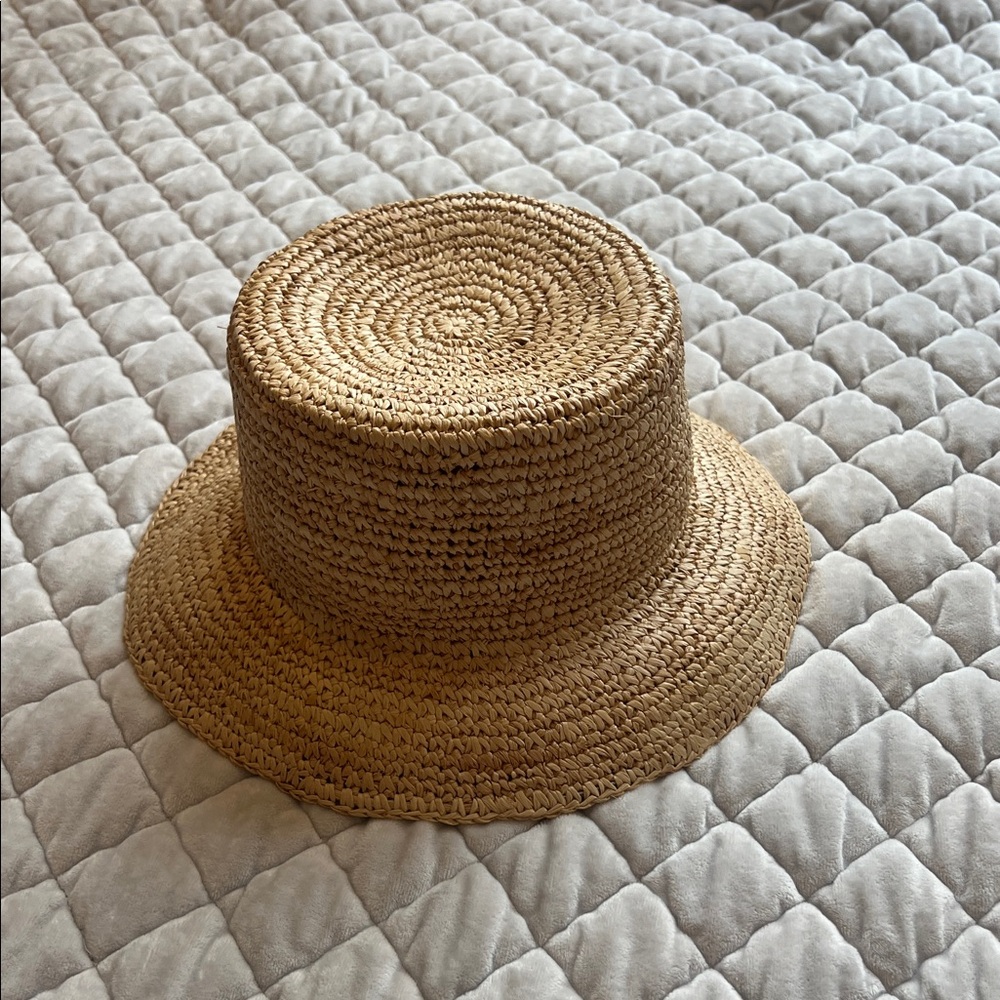 J. Crew Natural Straw Bucket Hat